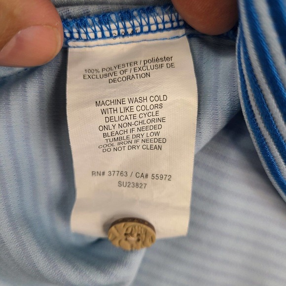 Cubavera Polo Shirt Men's XL Blue Striped Golf Short Sleeve Casual Outdoor - Picture 7 of 12